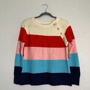 NWT | St John's Bay Women's Multicolor Crew Neck Long Sleeve Sweater | PS